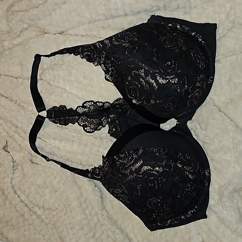 EUC cacique racerback front-closure plunge bra